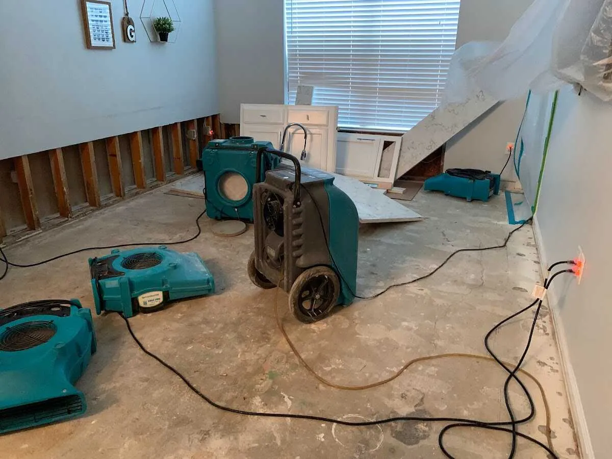 Dehumidifier in flood-cut room for Water Damage Restoration in Farragut